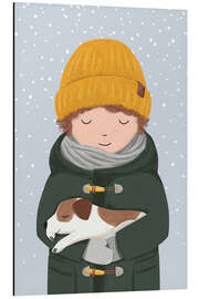 Magnettafel Junge mit Hund