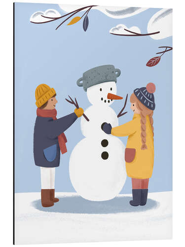 Stampa su alluminio Building a snowman