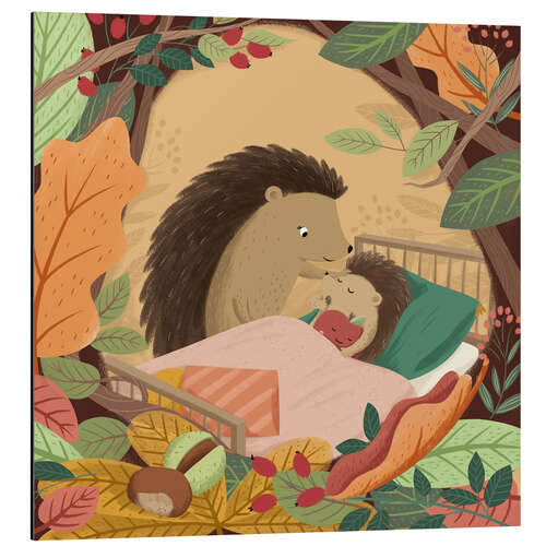 Quadro em alumínio Good night little hedgehog