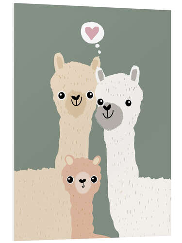 Foam board print Happy alpaca family