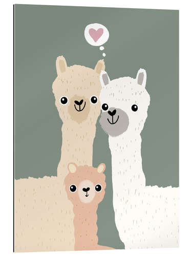 Galleritryck Happy alpaca family