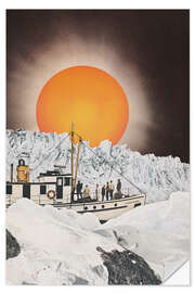 Selvklebende plakat Midnight sun in the eternal ice