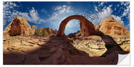 Selvklebende plakat Rainbow Bridge 360° shot, Utah