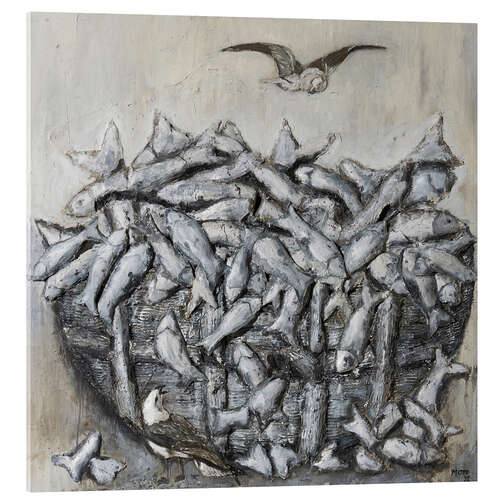 Acrylic print Fish basket relief