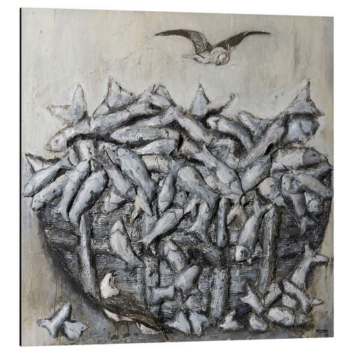 Tableau en aluminium Fish basket relief