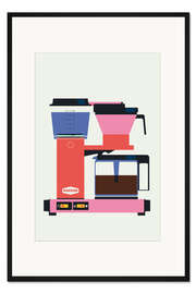 Gerahmter Kunstdruck Pastel Coffe Maker