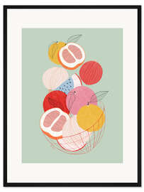 Gerahmter Kunstdruck Bunter Früchtekorb