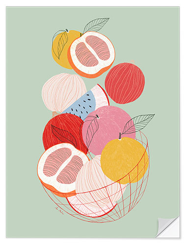 Wall sticker Colourful Fruit Basket