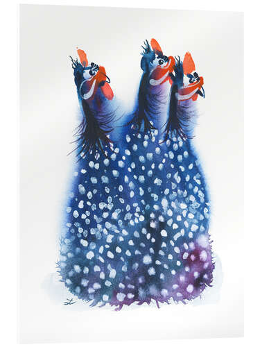Acrylic print Guinea Fowl Trio