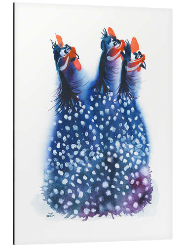 Aluminiumsbilde Guinea Fowl Trio