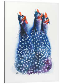 Aluminium print Guinea Fowl Trio