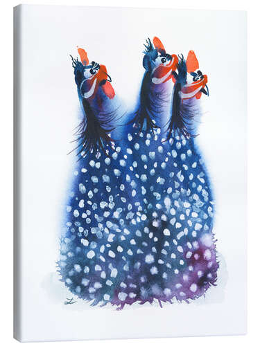 Tableau sur toile Guinea Fowl Trio