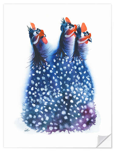 Wall sticker Guinea Fowl Trio