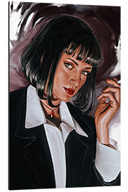 Aluminium print Mia Wallace smoking, Pulp Fiction