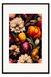 Gerahmter Kunstdruck Romantische Blumen