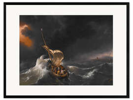 Gerahmter Kunstdruck Christus im Sturm auf dem See Genezareth