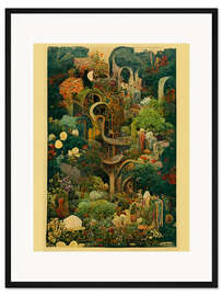 Gerahmter Kunstdruck Magische Gärten - Collage V