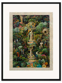 Gerahmter Kunstdruck Magische Gärten - Collage III - Mariusz Flont