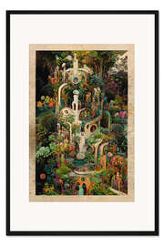Gerahmter Kunstdruck Magische Gärten - Collage I