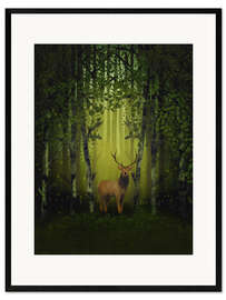 Inramat konsttryck The Mighty Forest Deer