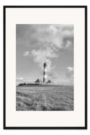 Gerahmter Kunstdruck Leuchtturm Westerheversand