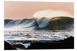 Foam board print Waves at sunset