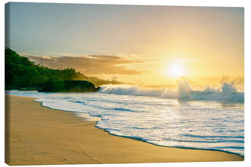 Leinwandbild Tropsicher Sonnenuntergang am Strand