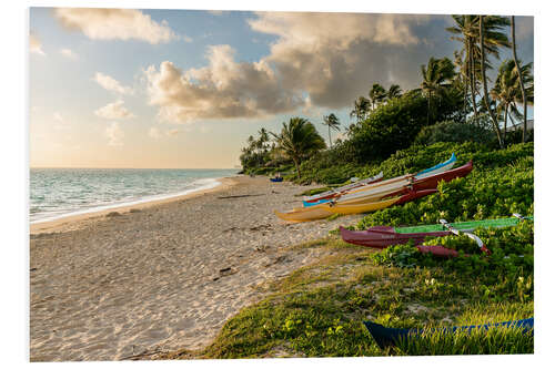 PVC-tavla Canoes on the beach in Hawaii