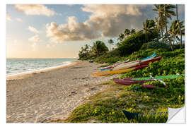 Vinilo para la pared Canoes on the beach in Hawaii