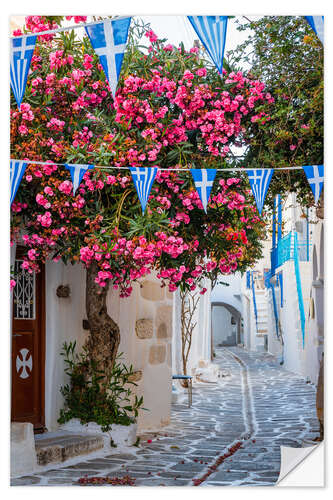 Wandsticker Sommer in einem griechischen Dorf auf Paros