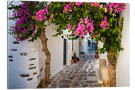 Tableau en plexi-alu Alley on the island of Paros, Greece