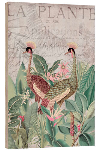 Wood print Cranes in the tropics, pink