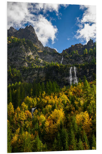 Print på skumplade Autumn in Lenk, Bernese Oberland