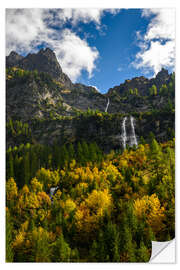 Självhäftande poster Autumn in Lenk, Bernese Oberland