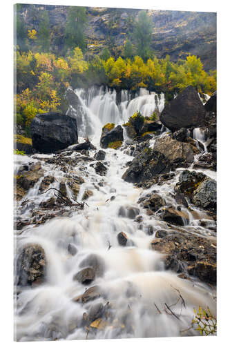 Acrylglas print Siebe Brünne waterfalls in the Lenk in autumn