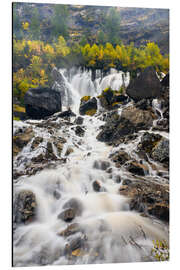 Aluminium print Siebe Brünne waterfalls in the Lenk in autumn