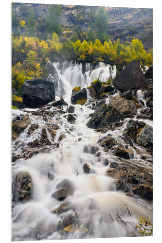 Tableau en PVC Siebe Brünne waterfalls in the Lenk in autumn