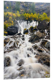 Foam board print Siebe Brünne waterfalls in the Lenk in autumn