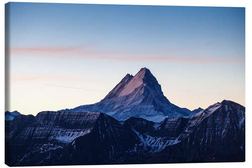 Canvas-taulu Schreckhorn in a tender dawn