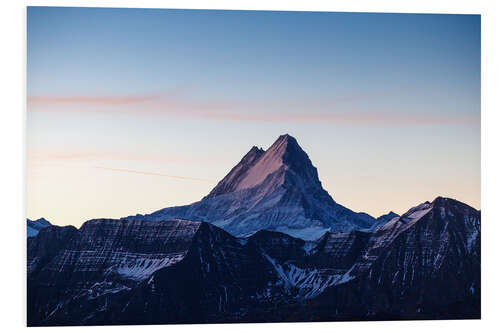 Foam board print Schreckhorn in a tender dawn