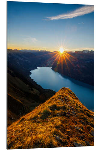 Aluminiumsbilde Sunrise over Lake Brienz