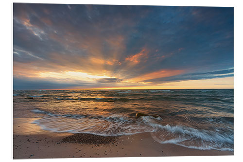 Foam board print Evening mood at the Baltic Sea