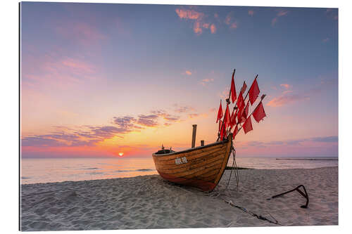 Gallery print Fishing boat in the sunrise