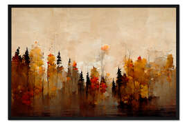 Gerahmter Kunstdruck Ein Wald im Herbst