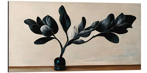 Tableau en aluminium Black Magnolia