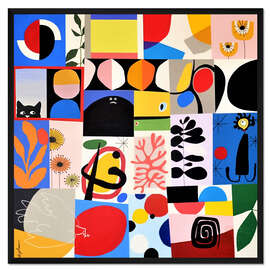 Gerahmter Kunstdruck Eine Liebesgeschichte - geometrische Komposition