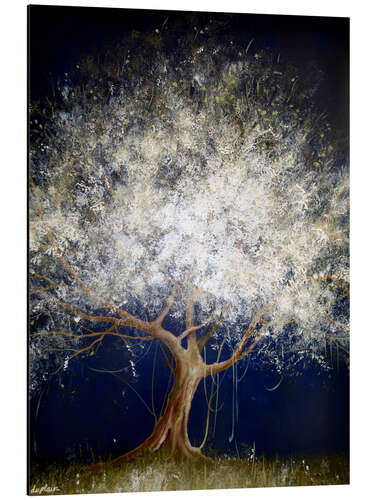 Aluminium print White tree at night