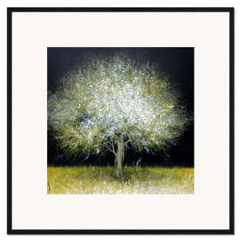Framed art print Glowing tree at night