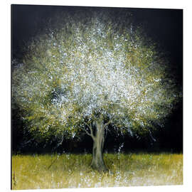 Magnettafel Leuchtender Baum bei Nacht