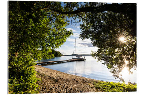 Gallery print Sailboat on a lake at sunset